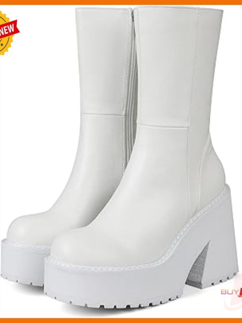Wedge Heel Ankle Boots Platform Zipper Combat Boots Chunky Block Heel